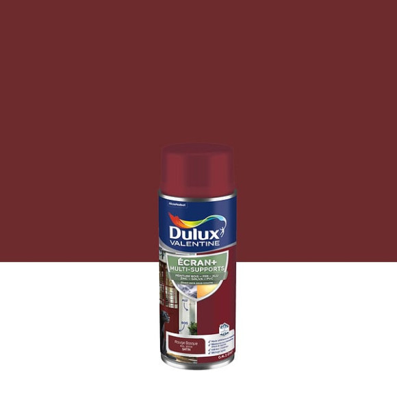 Aérosol Multi-supports Ecran+ Dulux Valentine Satin-Rouge Basque 400ml