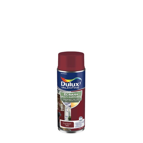 Aérosol Multi-supports Ecran+ Dulux Valentine Satin-Rouge Basque 400ml