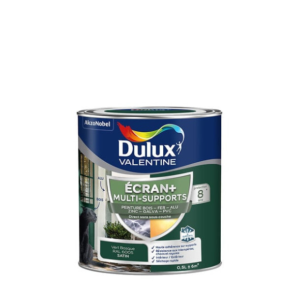 Peinture Ext M/Sup Ecran+ Dulux Valentine Satin - Vert Basque 05 L