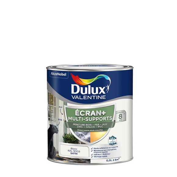 Peinture Ext M/Sup Ecran+ Dulux Valentine Satin - Blanc 05 L