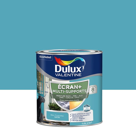 Peinture Ext M/Sup Ecran+ Dulux Valentine Satin - Bleu Turquoise 05 L