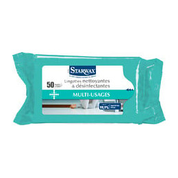 Sachet 50Lingettes nettoie-désinfecte Multi-usages