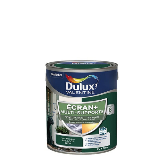 Peinture Ext M/Sup Ecran+ Dulux Valentine Satin - Vert Basque 2 L