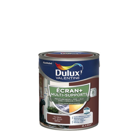 Peinture Ext M/Sup Ecran+ Dulux Valentine Satin - Ton Bois 2 L