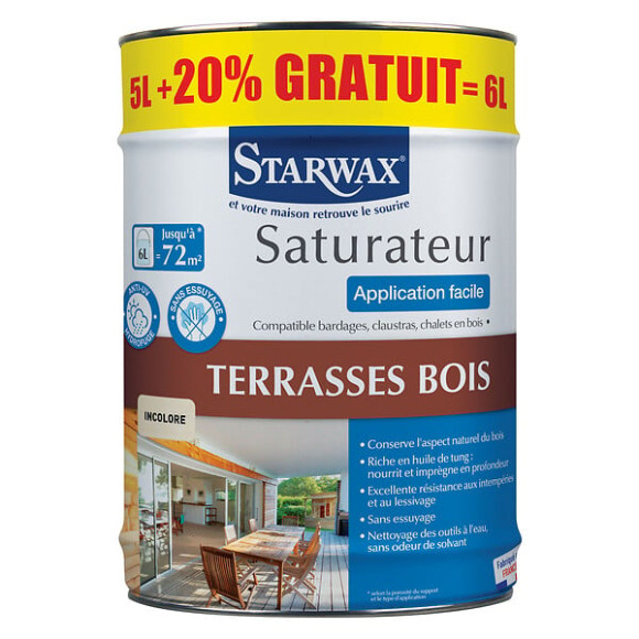 Saturateur - Application facile pour terrasses - Incolore - 5L+20%