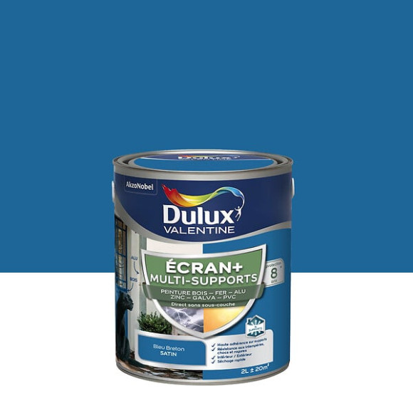 Peinture Ext M/Sup Ecran+ Dulux Valentine Satin - Bleu Breton 2 L