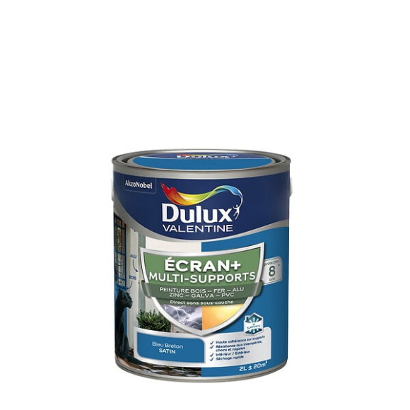 Peinture Ext M/Sup Ecran+ Dulux Valentine Satin - Bleu Breton 2 L