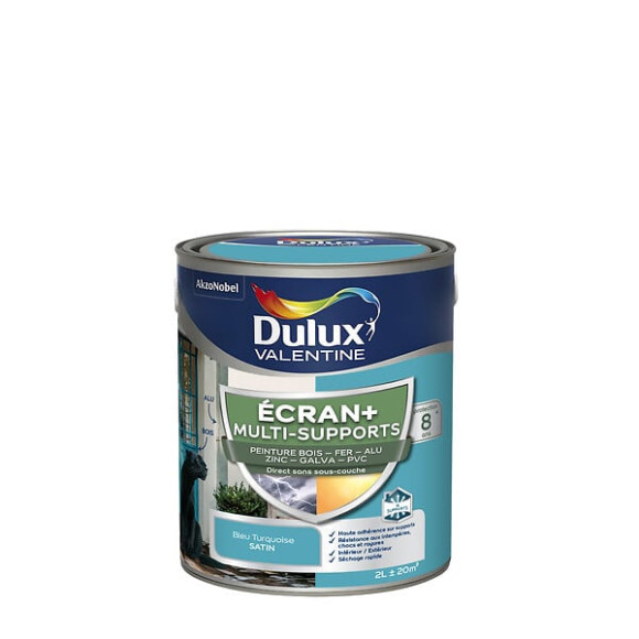 Peinture Ext M/Sup Ecran+ Dulux Valentine Satin - Bleu Turquoise 2 L