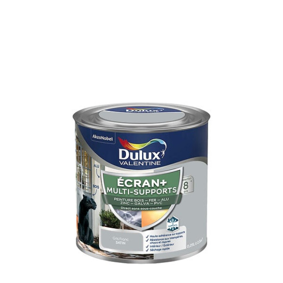 Peinture Ext M/Sup Ecran+ Dulux Valentine Satin - Gris Franc 025 L