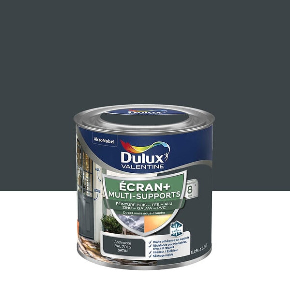 Peinture Ext M/Sup Ecran+ Dulux Valentine Satin- Gris Anthracite 025L