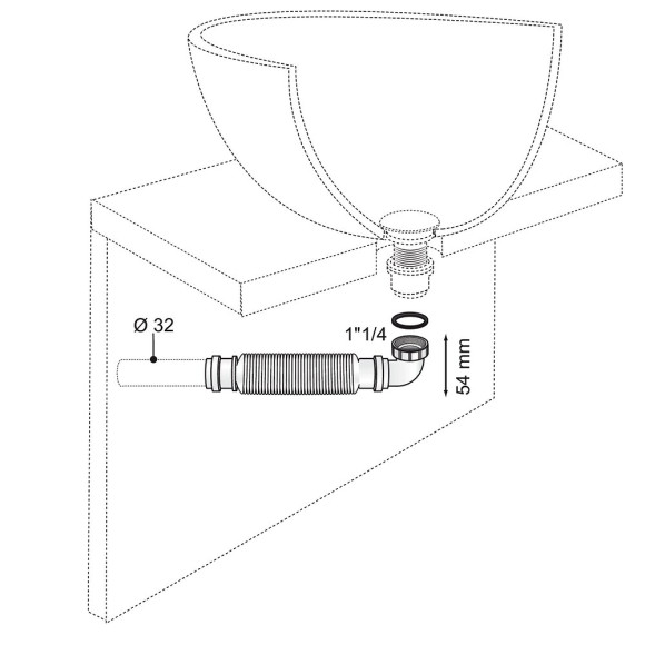 Siphon de lavabo extra-plat SENZO D32