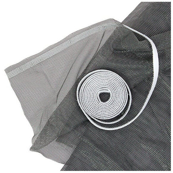 Tulle moustiquaire auto-agrippant gris l.130xh.150cm