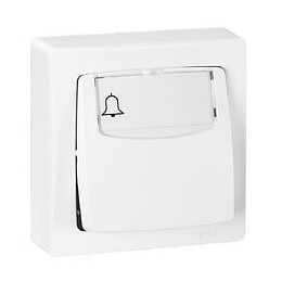 Poussoir avec porte-étiquette Appareillage Saillie - Blanc