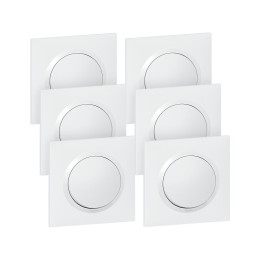 Lot de 6 interrupteurs ou va et vients complet Dooxie - Blanc