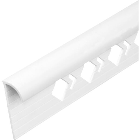 Profile arret 6mm  de rond ouvert pvc blanc 2m50