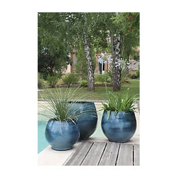 Pot Bahia Blue Wave - Terre cuite - Bleu - D25cm 31cm