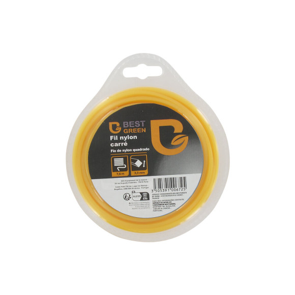 Fil pour débroussailleuse nylon profil carré 33 mm x 760 m BESTGREEN