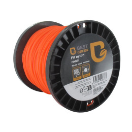 Bobine fil débroussailleuse nylon rond - Orange - 2mmx121m