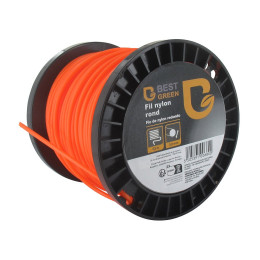 Bobine fil débroussailleuse nylon rond - Orange - 3 mmx53m