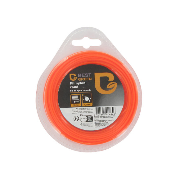 Fil pour débroussailleuse nylon profil rond 1.60 mm x 15.20 m