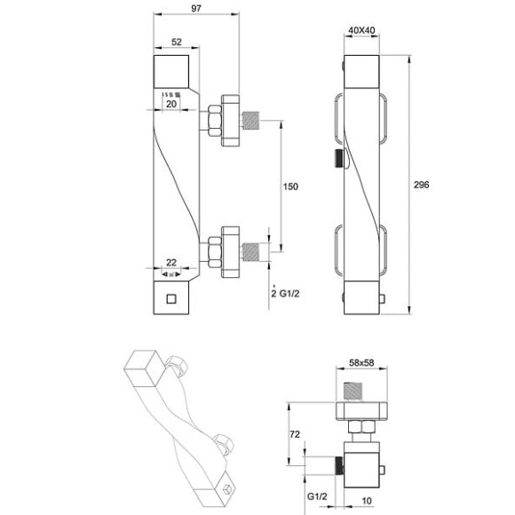 Mitigeur Thermostatique de Douche TARIJA by Eurosanit