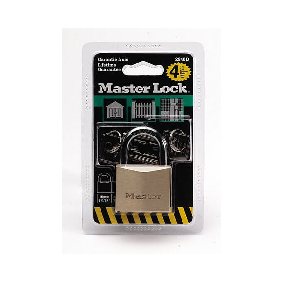 Cadenas cémenté en laiton massif 40mm anse d.6xh.24mm 4 clés