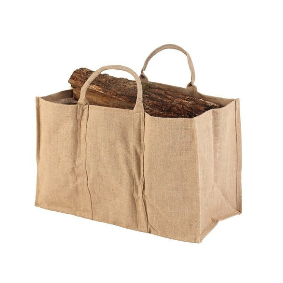 Sac à  bûches Natureo en toile de jute naturelle