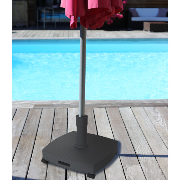 Pied de Parasol carré 30kg Gris foncé