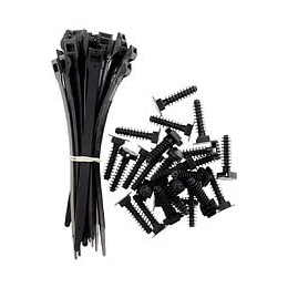 Lot de 25 colliers noir 9x 180mm + 25 embases - Zenitech