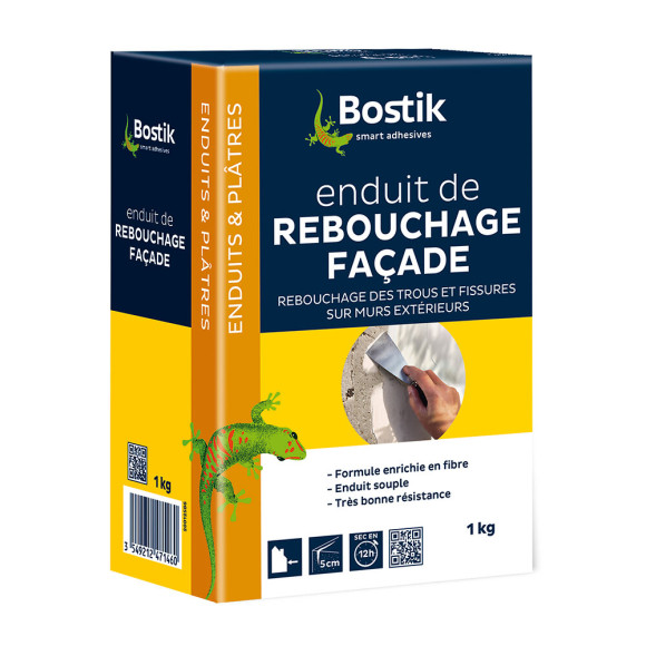 Enduit de rebouchage façade poudre 1 kg BOSTIK