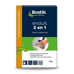 Enduit 2 en 1 poudre 1 kg BOSTIK