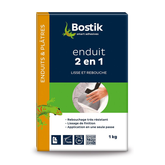 Enduit 2 en 1 poudre 1 kg BOSTIK