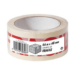 Emballage PP FRAGILE Blanc et Rouge 66m x 48mm