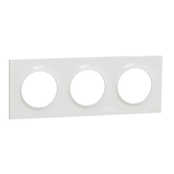 Odace Styl plaque Blanc 3 postes horizontaux ou verticaux entraxe 71