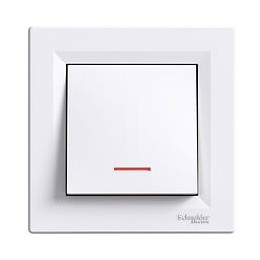 Asfora - Bouton poussoir lumineux 10A - Blanc