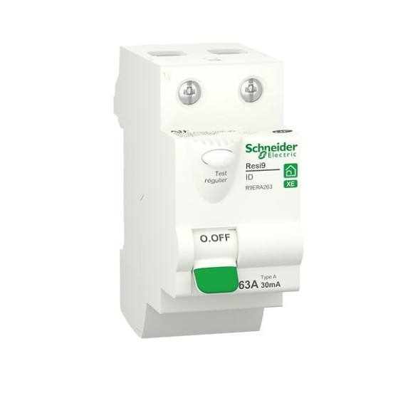 Interrupteur différentiel Resi9 XE - Type A - Embr. - 2P - 30mA 63A