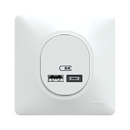 Ovalis - Monobloc - Double chargeur USB A+C 12W - Blanc