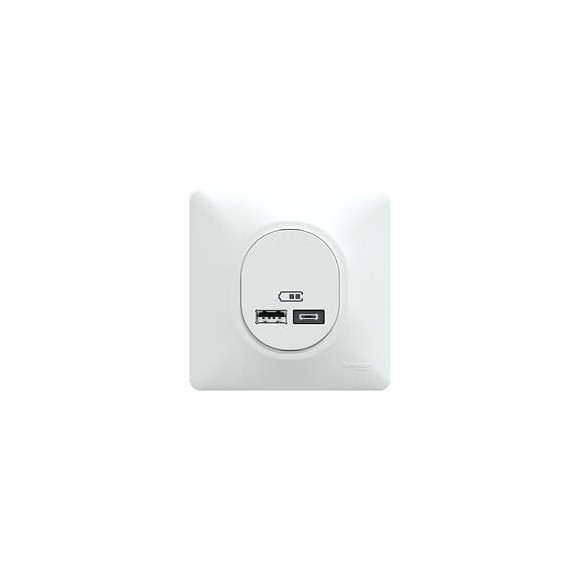 Ovalis - Monobloc - Double chargeur USB A+C 12W - Blanc