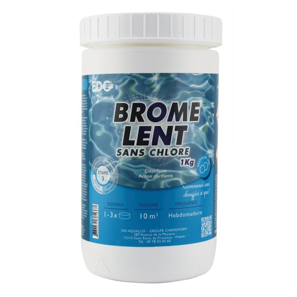 Brome permanent pastilles 20 g Edg By Aqualux pot de 1kg