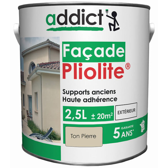 Peinture façade pliolite ton pierre ADDICT 25L