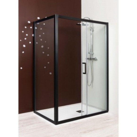 Paroi Douche ONDéE Napa Coulissante 140cm Profil Noir Mat