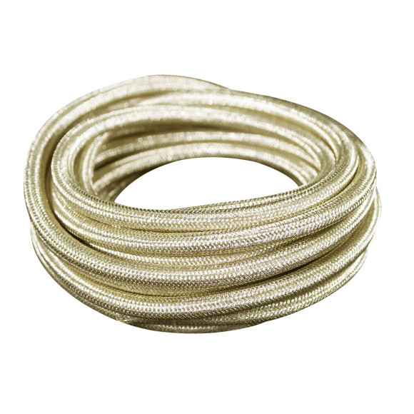 Cable tissu 2x075mm2 longueur 3m dorée