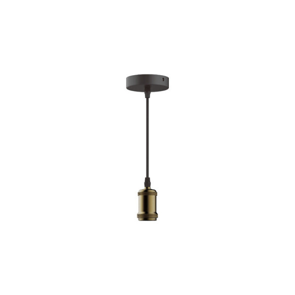 Suspension luminaire style antique XXCELL - bronze mat - E27 - 1m