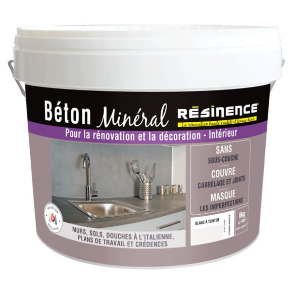 Béton Minéral Blanc à  teinter 6kg ultra résistant