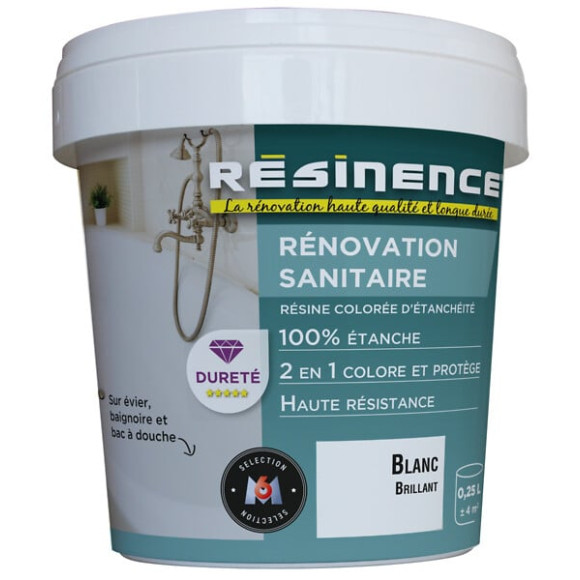 Résine Rénovation Sanitaire - Blanc - Brillant - 025L