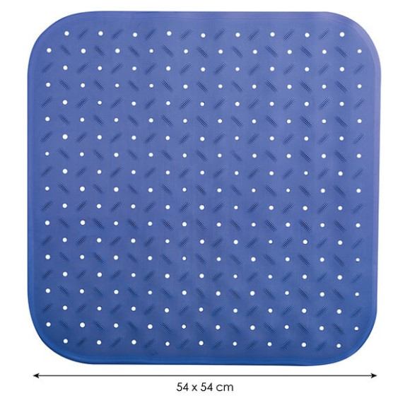 MSV Tapis Fond de douche antidérapant Caoutchouc CLASS 54x54cm Bleu