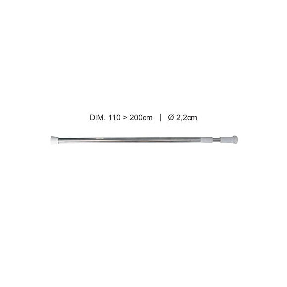 Barre de douche droite extensible L.110-200cm inox