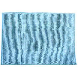 MSV Tapis de bain Microfibre CHENILLE 40x60cm Bleu Ciel