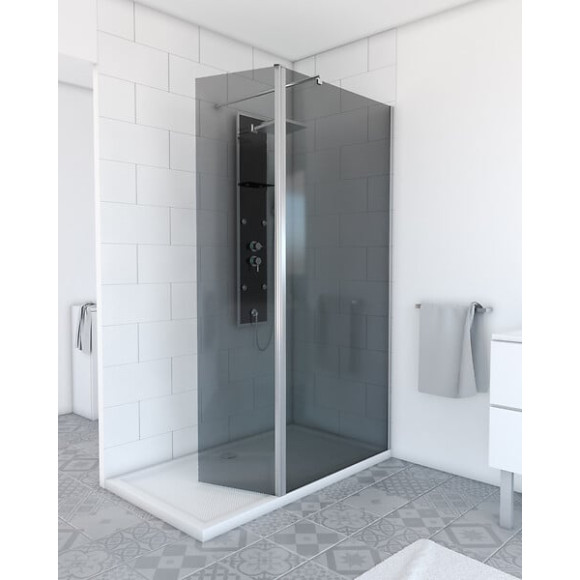 Volet pivotant fume pour paroi de douche a l'italienne 40x200