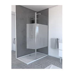 Volet pivotant bande dépolie pour paroi de douche italienne - 40x200cm